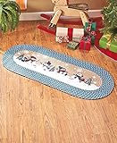 Snowman Christmas Area Braided Runner Rug 48