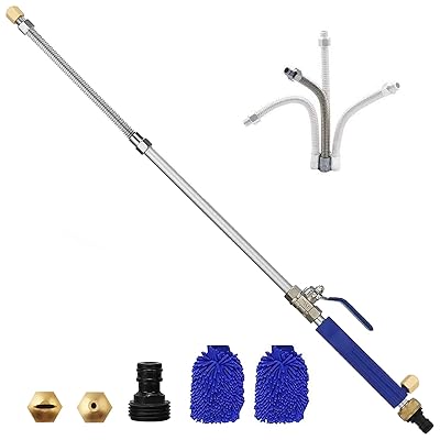 2020 Upgrade Extendable Hydro Jet Washer High Pressure Power Washer Wand Water Hose with Nozzle Auto Watering Sprayer Flexible Garden Watering Sprayer for Car Wash and Window Washing