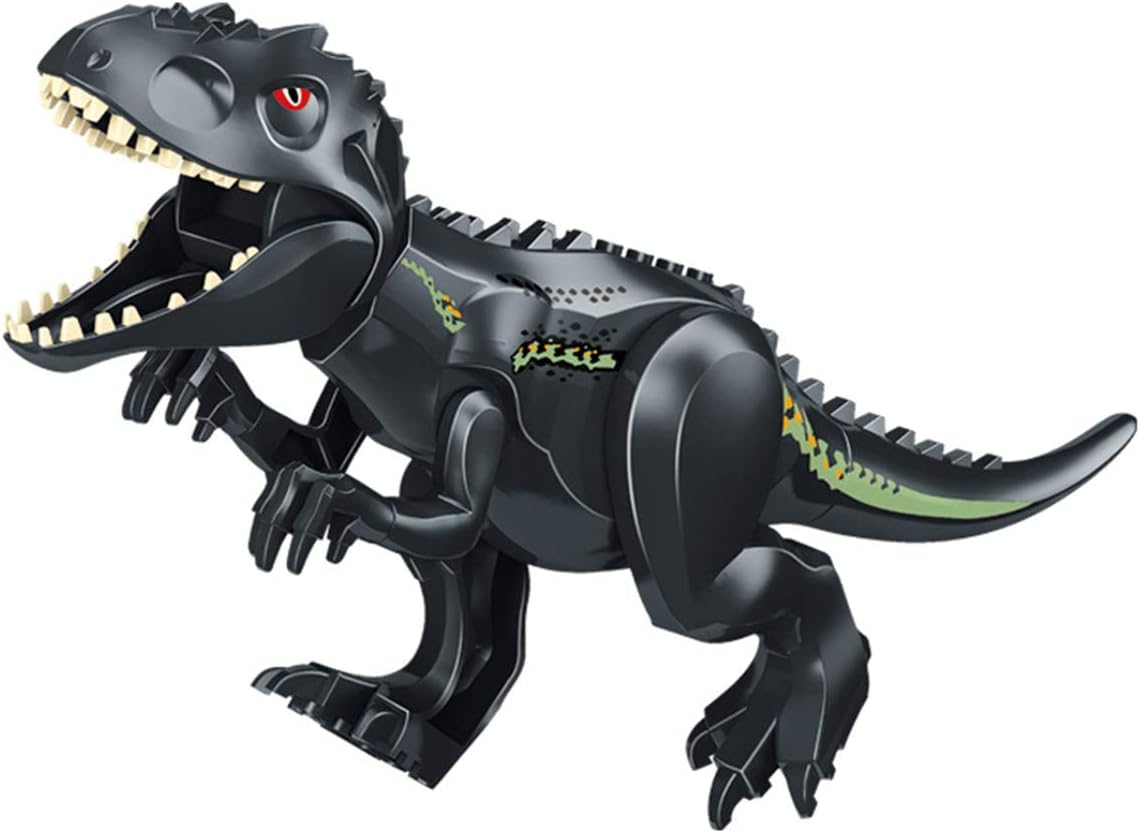 Extpro T-Rex Dinosaur Building Block Big Size Assembly Dino Building Figures Block with Movable Jaws Jr Jurassic World Dinosaur Playset Toy for Kids and Adult (Black)