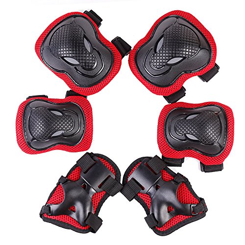 Rayhome Sports Protective Gear Skating Knee Elbow Support Pads Set outdoors Safety Protection for Scooter, Skateboard, Bicycle, Rollerblades (red)