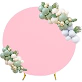 7.2FT Round Spandex Fitted Wedding Arch Cover for Circle Arch Stand, Thick Spandex Fabric Adjustable Round Arch Backdrop Cover for Wedding Birthday Party Baby Bridal Shower Decor（Pink）