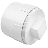 Cinsda 6" PVC Sewer Cleanout Cap, DWV Sewer Cleanout Cap Adapter with Plug for Drainage Pipe Fitting