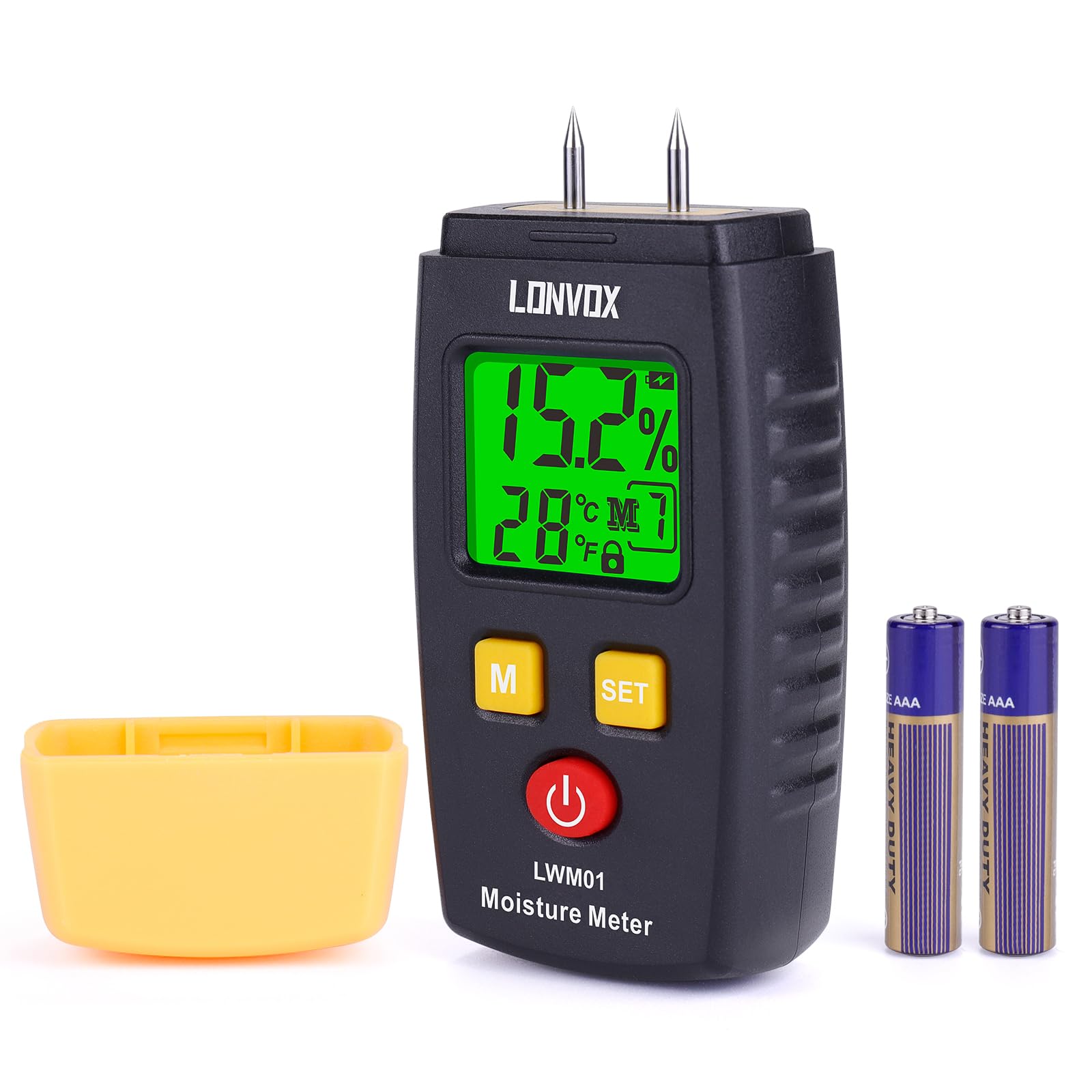 Wood Moisture Meter, LONVOX Pin-type Digital