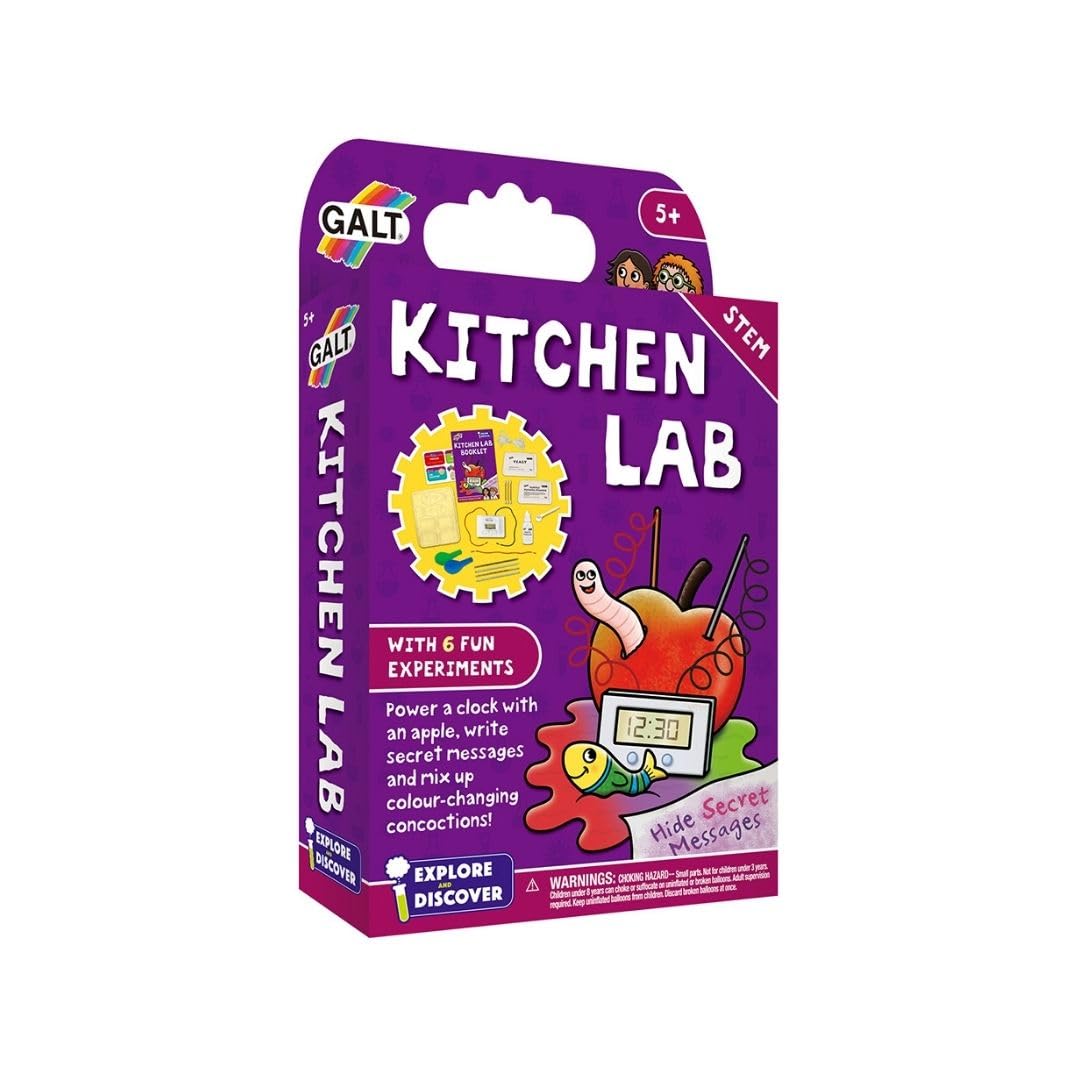 Galt Kitchen Lab - Kitchen Science Kit for Kids - Science Experiments Set with 6 Fun Experiments - Potion Making Kit for Children Encourages Early STEM Learning - For Girls and Boys Ages 5 Years Plus