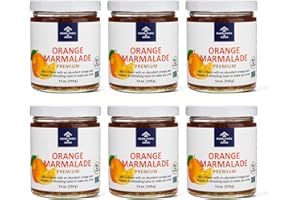 [KUZE FUKU & SONS] Orange Marmalade Premium, Made with Natural Non-GMO Real Fruit, No Artificial Flavors (7.4 Oz - Set of 6 Jars)