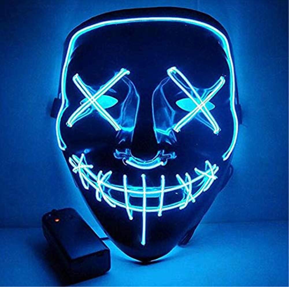 Halloween Mask Scary Mask,LED Light up Frightening Cosplay Glowing Mask ...