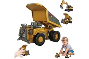 Remote Control Excavator,Construction Excavator Toy,2.4Ghz 1/64 Mini Remote Control Excavators RC Digger Tractor Toys for Boy