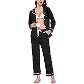 EA'S SECRET Womens Pajama Sets 100% Cotton Long Sleeve Shirt and Pants Soft Sleepwear Loungewear Button Down Pj Set