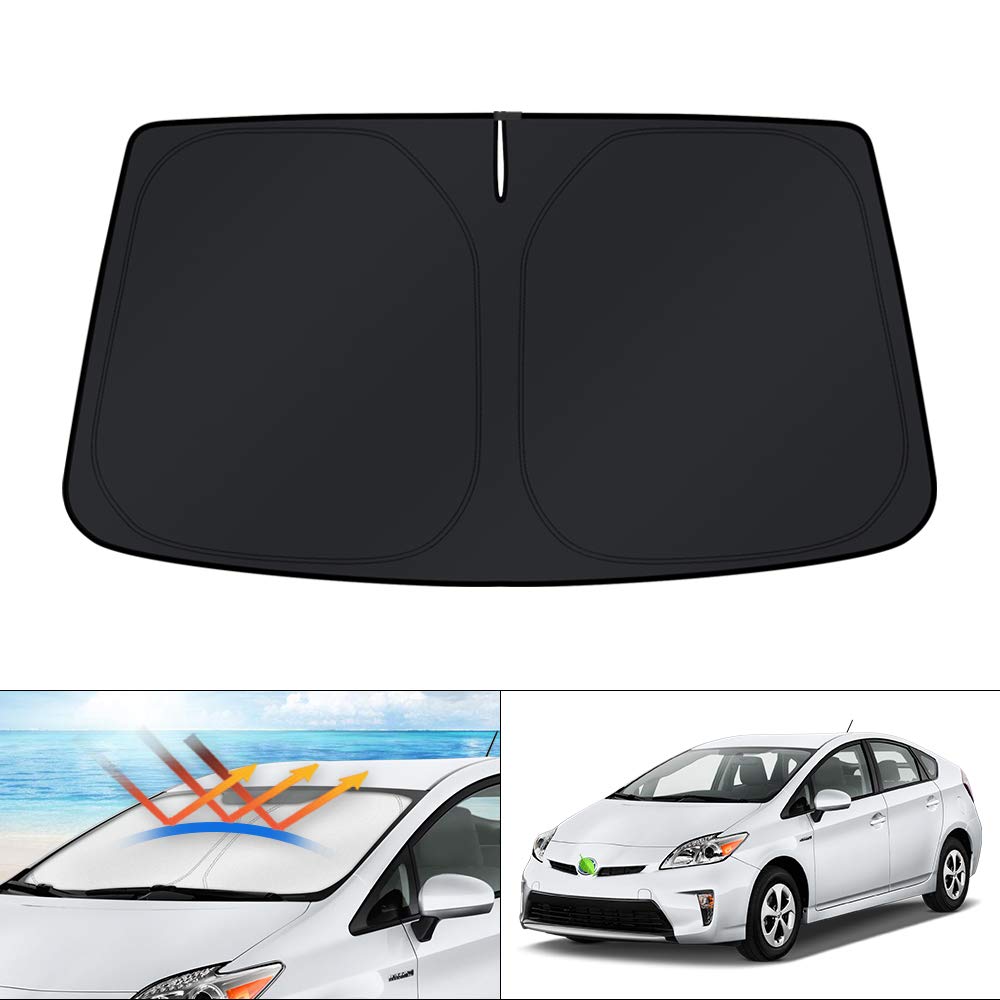 Photo 1 of KUST Windshield Sun Shade for 2010-2013 2014 2015 Toyota Prius Hatchback (Not for Prius C or Prius V) Custom Fit Window Accessories Shade Foldable Sun Visor Protector Block UV Rays
