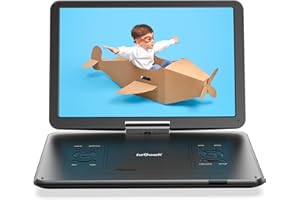 ieGeek 17.5" Portable DVD Player with 15.6" Swivel HD Large Screen, 6 Hrs 5000mAH Rechargeable Battery, High Volume Speaker, 
