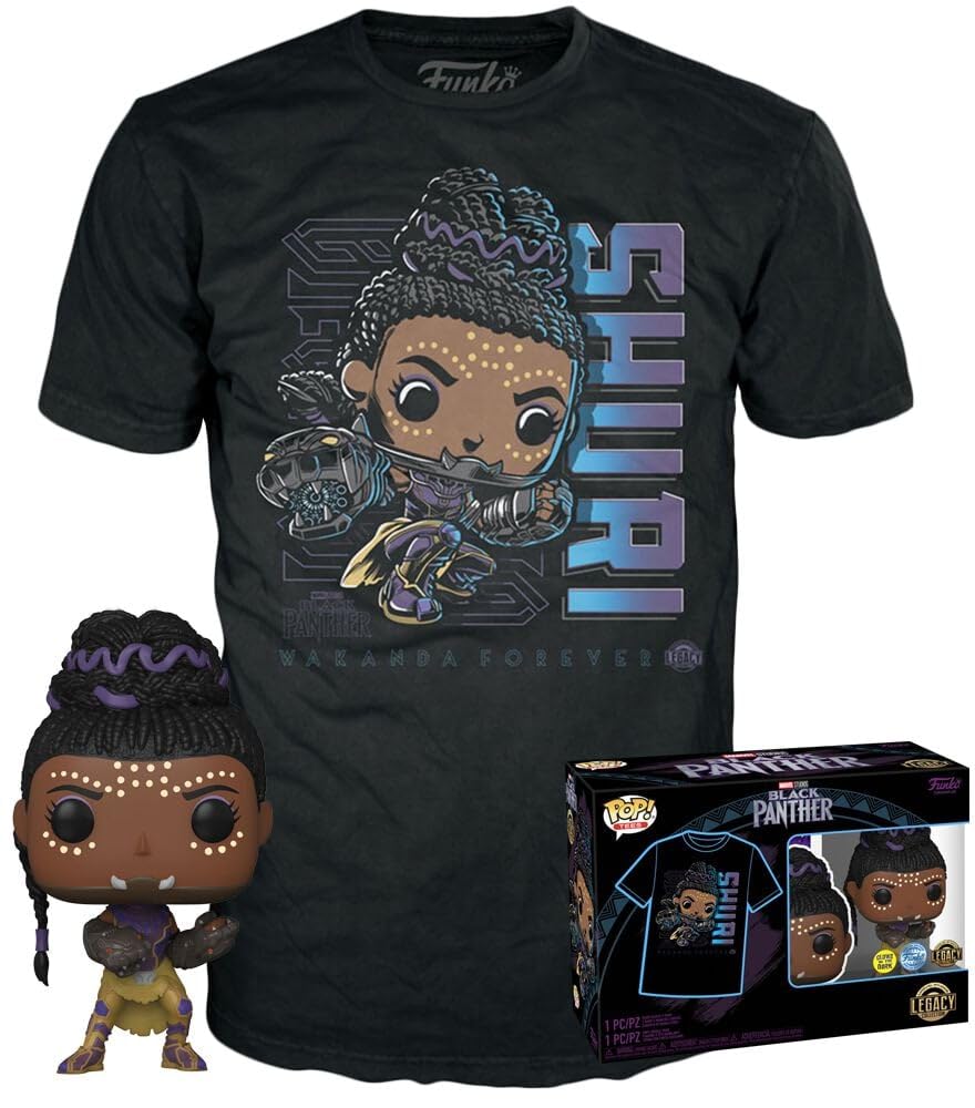 Funko Pop! & Tee: Marvel - Black Panther Shuri - Extra Large - (XL) - T-Shirt - Clothes With Collectable Vinyl Figure - Gift Idea - Toys and Short Sleeve Top for Adults Unisex Men and Women