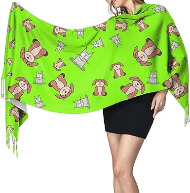 Bufanda De Manta Larga Para Mujer De Gatos Y Perros En Dibujos Animados De Gran Tamano Invierno Otono Bufandas Calidas Chal De Abrigo Amazon Es Ropa Y Accesorios