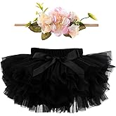HOOLCHEAN Infant Toddler Baby Girls Super Soft Fluffy Tutu Skirt and Headband Set with Diaper Cover Bloomer