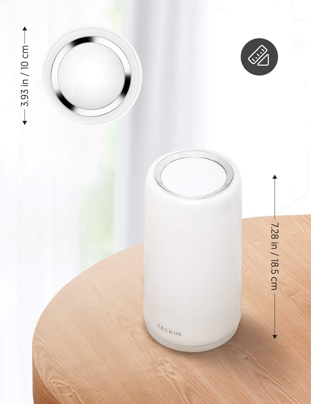 Table Lamp LED Touch Bedside Lamp Nightstand lamp Night Lights, TECKIN Desk Lamps Dimmable Warm White Light & Color Changing RGB lamps for Bedrooms, Living Rooms and Office: Home Improvement