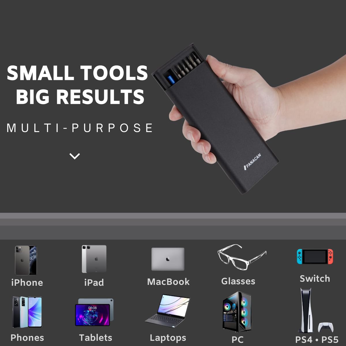 FANACAN Feinmechaniker Schraubendreher Set, Mini Werkzeug Set mit Torx T5 T6 T8 T9 T10, usw, Reparatur Kit für iphone, ipad, Macbook, Switch, PS4, PS5, Xbox, Laptop, Computer, PC, Brille, Uhren, usw 2