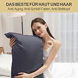 ZIMASILK 100% Mulberry Silk Pillowcase 19 Momme 80x80 cm Space Grey view 3