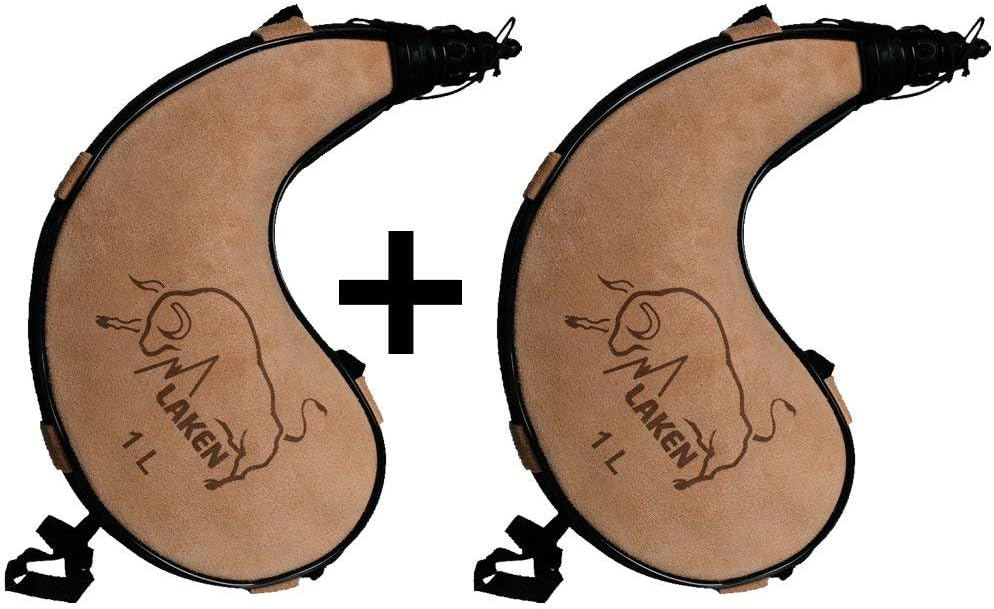 LAKEN Sports and Outdoor's Leather Canteen Kidney Shape Water Bottle