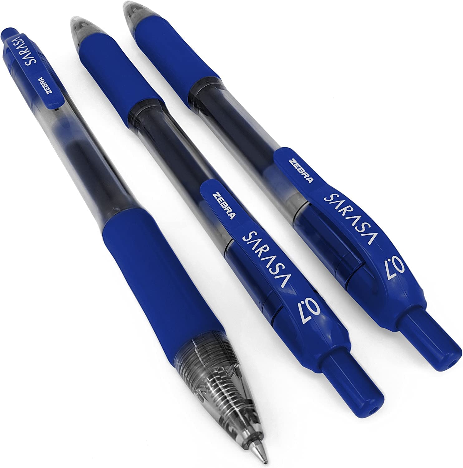 ZEBRA Sarasa - 0.7mm Retractable Gel Ink Rollerball Pen - Set of 12 - Blue Ink