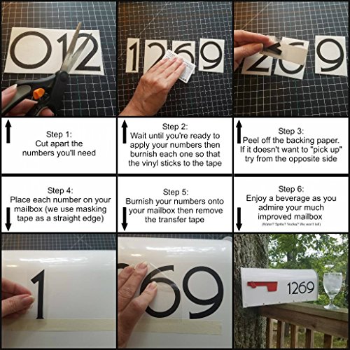 Craftsman Style Die Cut Vinyl Numbers (2 inch Metallic Silver Gray)