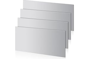 Alffun 4 Pcs 20 Gauge Sheet Metal Plates, 12" x 6" Cold Rolled Steel Plates, Weldable Steel Sheet Metal for Professional, Industrial, DIY Use