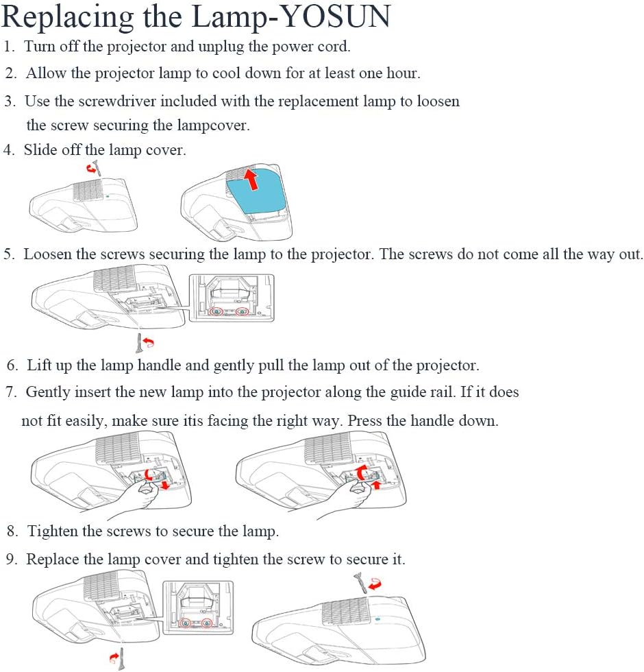 YOSUN V13H010L79 / V13H010L80 Projector Lamp Bulb for Epson ELPLP79 ELPLP80 BrightLink pro 585Wi 595Wi 1420wi 1430wi eb-575wi eb-585w powerlite 570 575w 580 585w Replacement Projector Lamp Bulb: Home Improvement