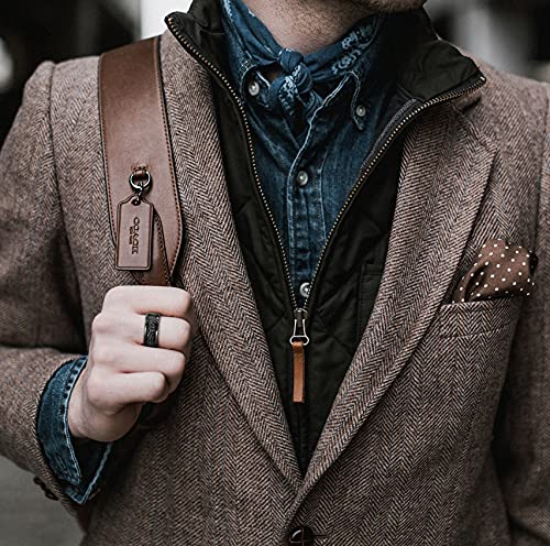 TIGRADE Mens 8mm Black Titanium Rings Black silk Stickers Inlay Wedding Band Beveled Edges Size 7-13, Size 10