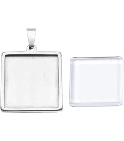 Kit 15 Pendentifs Avec Verre + Cordon - Crée Tes Bijoux Personnalisés - Cadeau DIY - 5 Couleurs