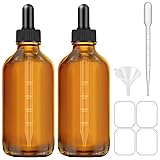 Bumobum 2 Pack 4 oz Amber Dropper Bottles, Tincture