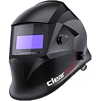 ARCCAPTAIN Welding Helmet Auto Darkening, True Color Solar Powered Welding Mask with 4 Arc Sensor, 1/1/1/1 Optical Clarity an