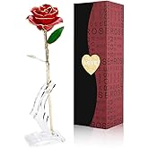 Gold Dipped Rose 24K with Gift Box, Stand & Writable Card – Valentines Day Gift for Her, Wife or Mom, Forever Preserved Rose - Romantic Flower Keepsake, Elegant Gift for Anniversary & Special Moments
