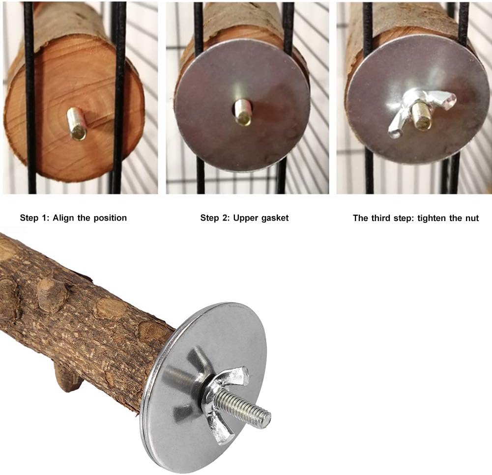 Prickly Ash Wood Bird Perch Wooden Chew Bite Grinding Toy for Parakeets Budgies Cockatiels Conures Cage Hanging 1.5-2.5x25cm - Image 5