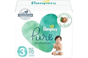 Pampers Pure Protection Diapers - Size 3, 116 Count, Hypoallergenic Premium Disposable Baby Diapers
