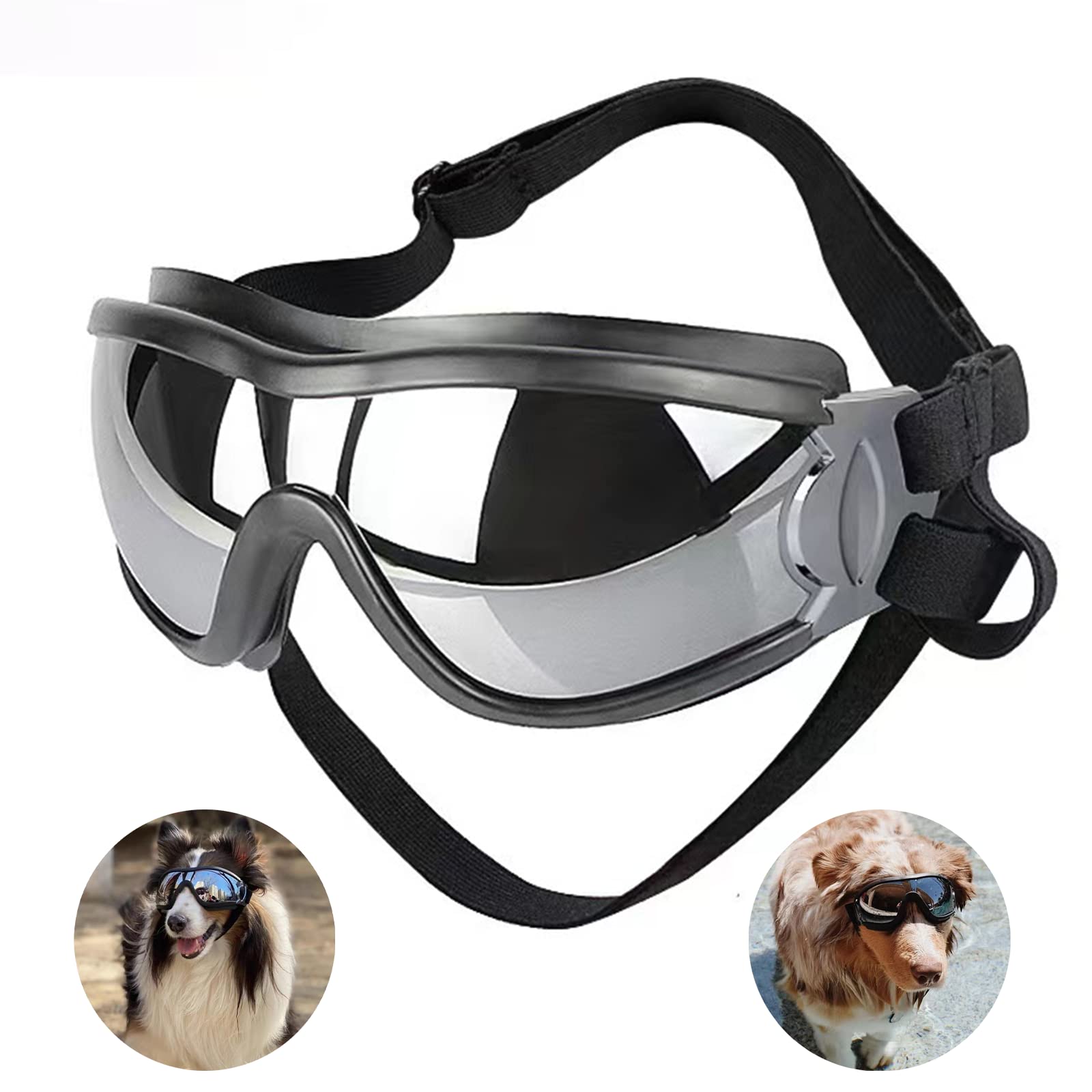 Tsathoggua Dog Goggles, Dog Sunglasses with Elastic Strap, UV Pet Goggles, Protect Dog's Eyes for UV, Wind, Dust, and Fog, Medium/Large Breed