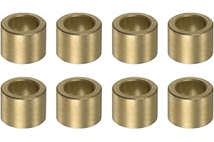 uxcell 8pcs Sleeve (Plain) Bearings 8mm Bore x 12mm OD x 10mm Length, Self-Lubricating Sintered Bronze Bushings