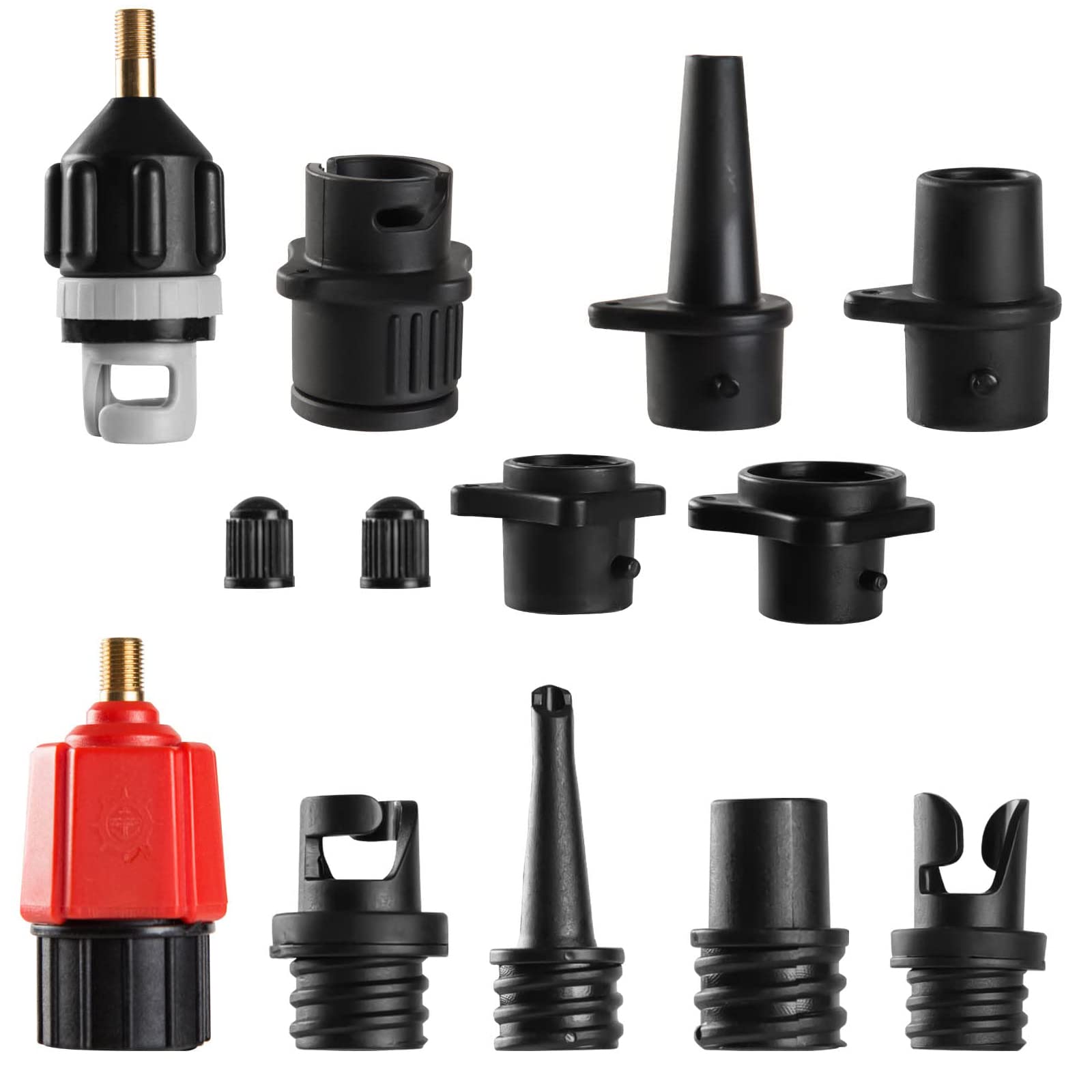 Inflatable SUP Pump Adapter with 9 Standard Conventional Air, Paddle Board SUP Valve Adapter Pump Nozzles for Inflatable Boat Paddle Board SUP Board Inflatables SUP Inflator Adapter, Air Pump Adapter