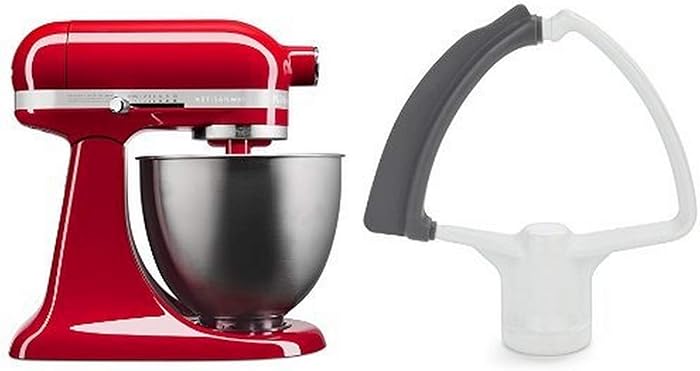 KitchenAid KSM3311XER Artisan Mini with Flex Edge Beater, Empire Red, 3.5 Quart