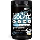 NATURE TARGET Whey Protein Isolate, Vanilla Flavors, 26g Protein | 100% Whey Isolate, 0 Sugar, Mixes in Cold Water, Perfect for Baking, No Stevia Aftertaste, Gluten-Free, 1.1 LB (16 Servings)
