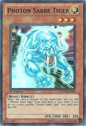 Yu-Gi-Oh! - Photon Sabre Tiger (PHSW-EN081) - Photon Shockwave - Unlimited Edition - Super Rare