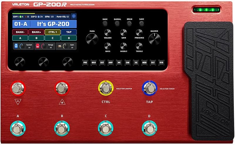 Valeton GP-200R GP200R Multi-Effects Processor Guitar Bass USB Audio Interface