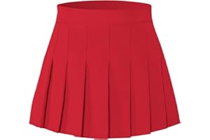 Cromoncent Girls Womens Pleated Mini Skirt Short High Waist School Uniform, 2Years - 4XL