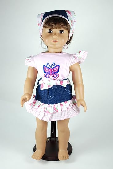 pink denim skirt set