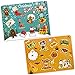 Christmas | Halloween | Wooden Peg Puzzle, Holiday Theme - Pack of 2 Learning Educational Pegged Puzzle Boards for Toddler & Kids (Set of 2) | Great Gift for Kids