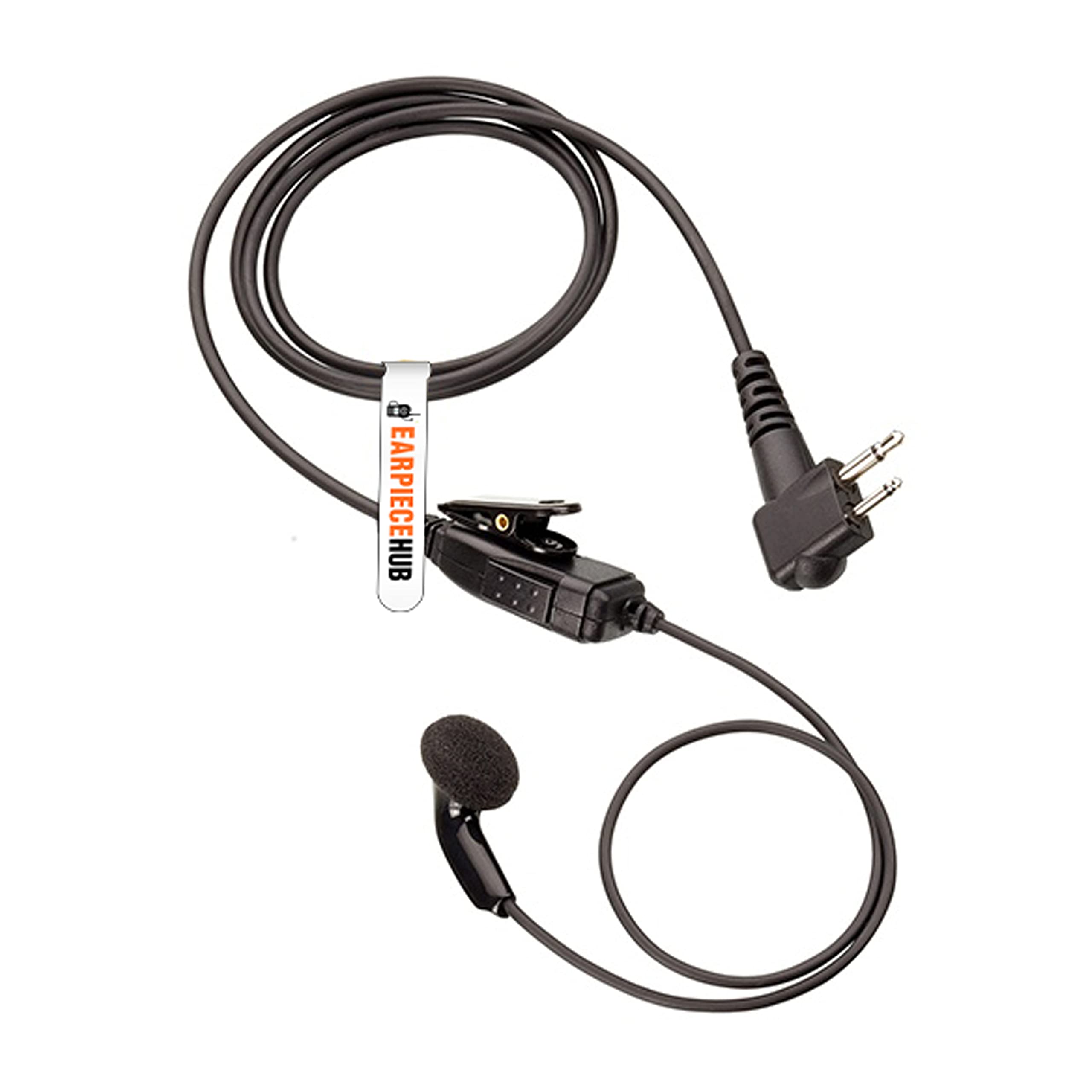 Pellet Style/MP Style In-line PTT Compatible with Motorola CP040 DP1400 GP68 GP88 GP300 XT420 XT460 (2-Pin) Radio Earpiece