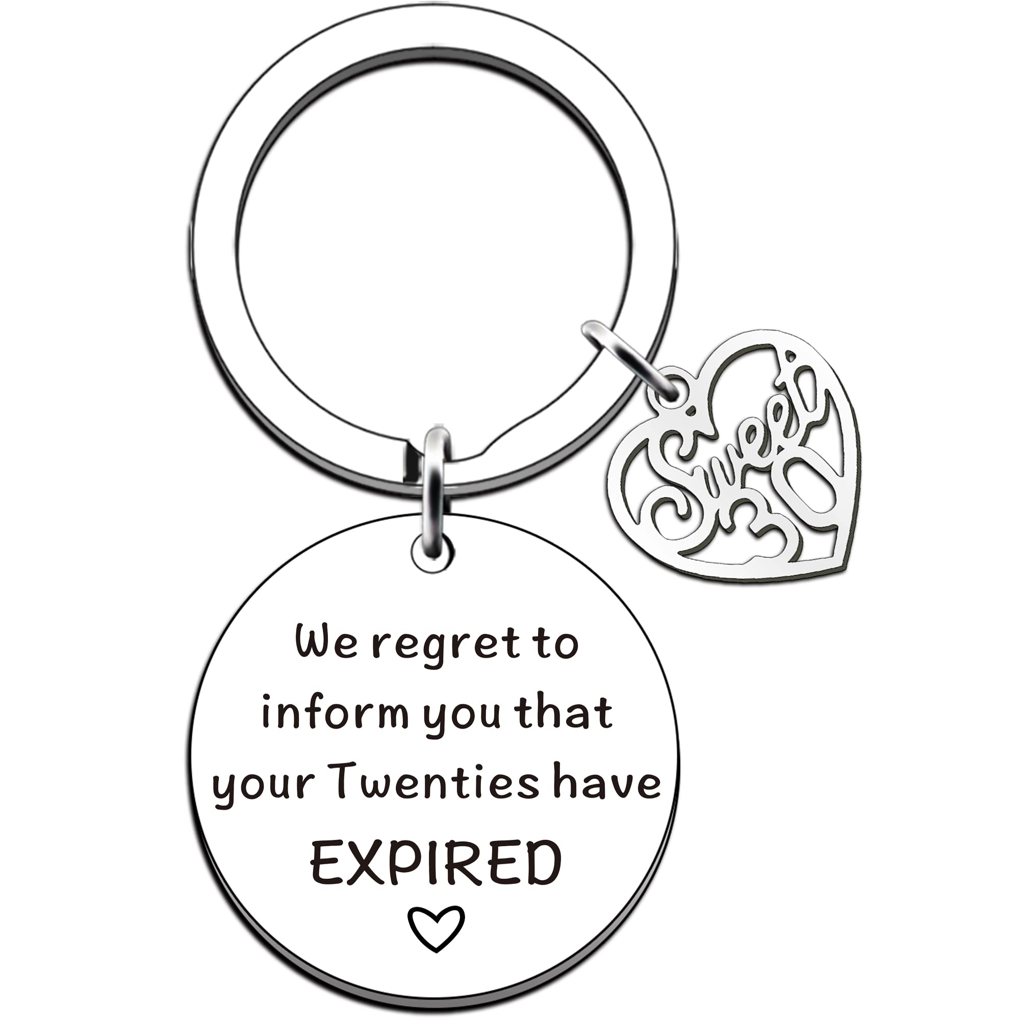 JMIMO 30th Birthday Gifts for Women Men Funny Sweet 30th Birthday Keyring Idea for Her Him As A Joke Celebration Best 30 Years Old Present - We Regret To Inform You That Your Twenties have Expired