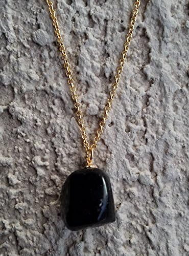 RAW TUMBLED BLACK TOURMALINE CRYSTAL NECKLACE