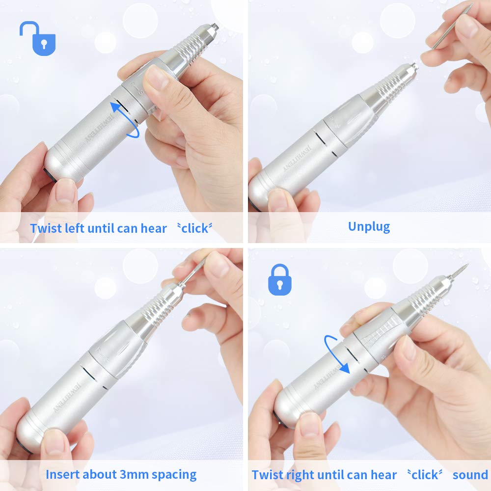 Portable Electric Nail Drill Machine Professional 35000 RPM Manicure Pedicure Polishing Nail File Drill Kit Set with Sanding Bands for Acrylic Gel Nails: Beauty