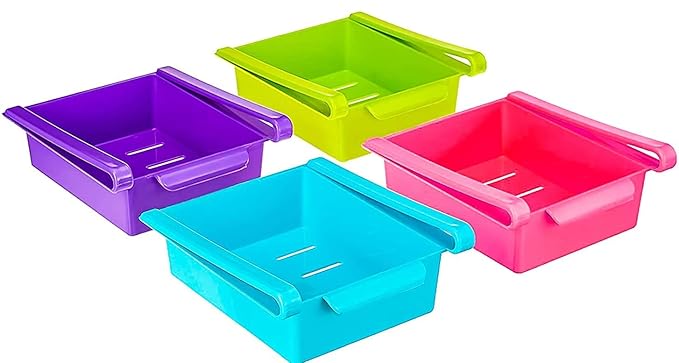 Sinex Fridge Organizer Set Space Saver Slide Storage Racks Shelf Drawer Refrigerator Parts &