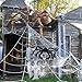 UNGLINGA Giant Yard Halloween Decorations Outdoor Spider Web with 50inch Big Spider and Stretch Cobweb Set Party Outside Decor Favor Triangular Mega Web 16 x 17 ft