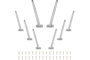 LOSODONA 14 Inch Adjustable Table Legs Set of 8 Metal Oblique Furniture Legs Sofa Legs Coffee Table Legs Chair Legs Modern Heavy Duty Sofa Replacement Feet Legs for Desk, Cabinet, Couch, Ottoman (Silver)