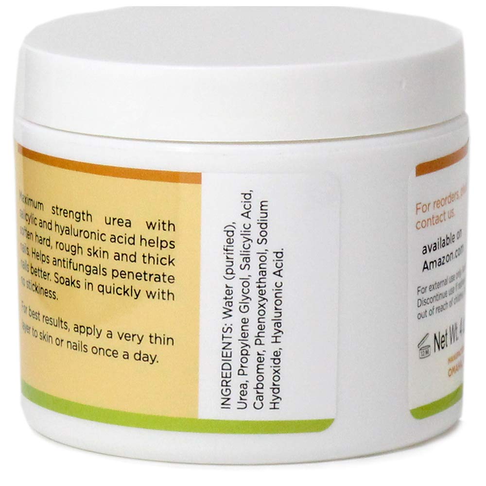 Maximum Strength 42% Urea Foot Gel, Moisturizes Callus Cracked Rough Dry Dead Skin and Corns, Softens Thick Painful Nails with Salicylic and Hyaluronic Acid (1 Jar) : Beauty